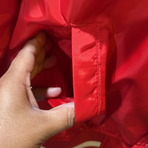 NWT Levi’s Gold Tab Baseball Jacket Red White Oversized Redwood Tech Small - Picture 6 of 8